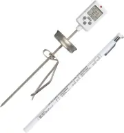 Digital Candy Thermometer Long 8'' Stainless Steel Stem, Adjustable Pot Clip, Pr
