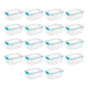 Sterilite 12 Qt Plastic Storage Bin Container Clear Gasket Sealed Box, (18 Pack)