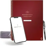 Rocketbook Smart Reusable Notebook, Academic Planner with 13 Page Types, Maroon, (8.5" x 11")