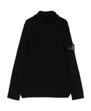 Stone Island Junior Compass-Patch Roll-Neck Jumper 5Y,4Y black