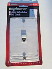 3 WAY Modular Surface Mount Phone Jack Wall Plate Flush Home Telephone, white