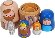 VINTORKY Nesting Dolls Set Wooden Russian Nesting Toys Handmade Handicraft for Children