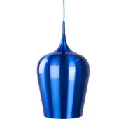 Ernani Metal Wine Glass Cord Drop Pendant Light Lamp High Gloss Finish- Blue.