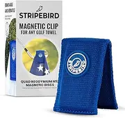 Stripebird Magnetic Golf Towel Clip - Highest Strength Removable Magnet for Any Towel (Blue)