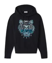 tiger logo hoodie M Black