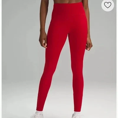 Lululemon Womens Swift Speed High-Rise 28" Running Tights Size 20 (Dark Red)