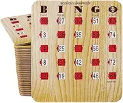 Mr. Chips Bingo Slide Shutter Cards | Economy Fingertip Jam Proof | Easy Sliders Big Tabs | Extra Thick Board | Senior Kids Friendly| 1 to 200 Sets | Wood Grain Color