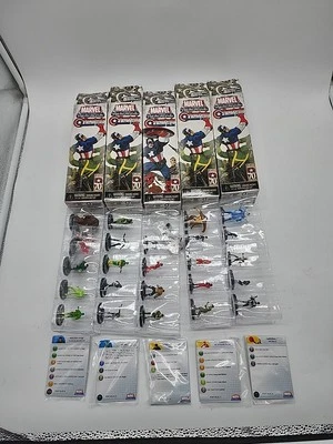 5x Captain America Marvel HeroClix Booster Packs 5 Random Minis 25 NEW Open Box