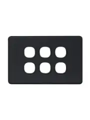 Beacon Lighting Lucci Power Ion 6 Gang Plate Only in Black