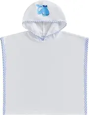 Toddler Boys Girls Hooded Poncho Towels Beachwear Sea Animal Embroidery Whale Terry Beach Swim Cover Up Swimwear