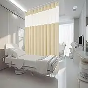 5ft Wide x 8ft Tall Hospital Curtains with Grommet for Hospital Medical Clinic SPA Lab Curtain Room Divider Privacy Screen (Beige, 1 Panel)