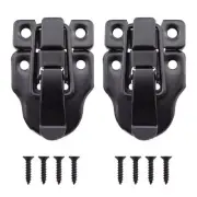 2PCS 62x40mm Black Metal Duckbill Style Toggle Hasp Latch Suitable for