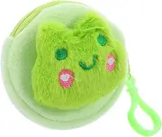 [SEWACC] Cute Frog Plush Coin Purse Soft Fuzzy Earphone Storage Bag for Novelty Money Pouch for Keys and Coins Multi Functional Organizer for Adorable Animal Design