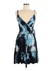 Venus Tie-Dye Sleeveless Cocktail Dress Blue, White & Black Size Medium NEW