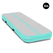 4m x 2m Air Track Gymnastics Mat Tumbling Exercise - Grey Green