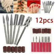 12Pcs Nail Drill Bits Kit Set for Electric File Manicure Pedicure Nail Art Tool