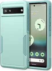 [Oumida] for Google Pixel 6A Case, Dual Guard Pixel 6A Phone Case Tough Layer Back Hardshell Hybrid Silicone Shockproof Full Body Protective Phone Case for Google Pixel 6A (Mint Green)