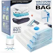 [PIRAAR] 20 Pack Vacuum Storage Bags with Electric Air Pump(4 Jumbo,5 Large,5 Medium,6 Small),Multi-Size Space Saver Bags for Clothes, Pillows,Comforter,Bedding & Travel Organization,Moving Home Storage