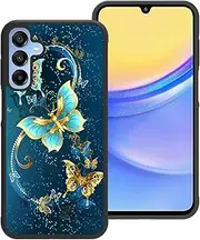 [OOK] Compatible with Samsung Galaxy A15 Case Anti Slip Shockproof Protective Case for Samsung Galaxy A15 5G Blue Butterfly