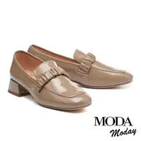 在飛比找momo購物網優惠-【MODA Moday】高雅氣質全真皮方頭樂福低跟鞋(米)