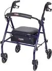 Carex Steel Rollator Walker with Seat and Wheels, Rolling Walker for Seniors, Su