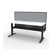 1500Mm Single Workstation With Screen Cable Tray Nat White And Black