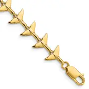 7 Inch 14K Whale Tail Bracelet
