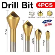 4PCS Chamfer Deburring Crosshole Metal Tool Countersink Cutting Ti Drill Bit Set
