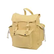 Cotton Canvas Large Webbing Backpack Khaki RSW3