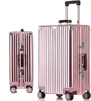 [HTBNFYY] Metal Suitcase Portable Aluminum Alloy Suitcase 4 Wheels Hand Luggage 3 Digit Combination Locks,3,24in