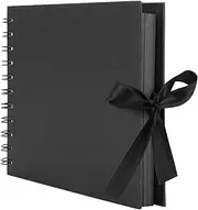 [HXC] Scrapbook Black Photo Scrapbook 80Pages DIY Memory Book for Baby Photo Albums Travel Scrapbook Scrapbook Photo Album 215 * 150mm for Family Wedding Baby Gift, a5