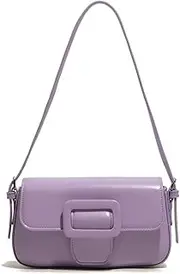 [Chloe soo] Women Shoulder Bags Purple Leather Crossbody Bag Hobo Underarm Purse Tote Handbag Retro Classic Purse 52, Purple