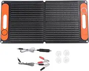 80W Portable Foldable Solar Panel, Small Monocrystalline Silicon Solar Panel for Solar Generator, Camping, RV, Outdoor Adventures, Power Outage, Dual USB Ports & DC Output (Gray)
