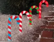 Gemmy LED Lightshow Color Motion 4 Candy Cane Pathway Christmas Decor Lights 6ft
