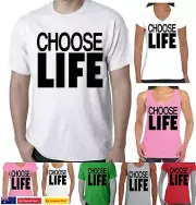 Choose Life T shirt 1980's costume 80's Ladies Men's tee's Funny T Shirts retro