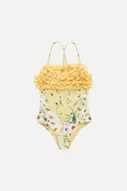 KIDS STRAIGHT NECK ONE PIECE W ROSETTES 4-10 DAISY CHAINS