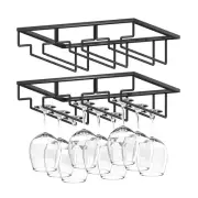 Wine Glass Rack, 2 Pack Under Cabinet Stemware Rack Wine Glass Holder, 3 Rows...