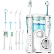 Water Flosser and Toothbrush Combo in One, 600ml Oral Irrigator and Electric ...