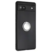 For Google Pixel 6a Matte Texture Flexible TPU Phone Case Ring Cover Support Car Mount