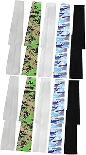 [BRIGHTFUFU] 2sets Uv Blocking Hand Cover Sunscreen Arm Sleeves Elastic Riding Arm Sleeve Outdoor Sports 5pairs*2