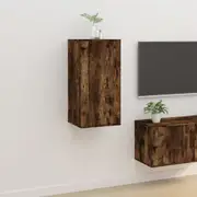 vidaXL Wall Mounted TV Cabinet Smoked Oak 40x34.5x80 cm