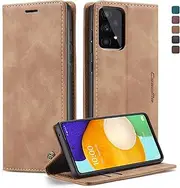 [owlhold] Mobile Phone Case for Samsung Galaxy A53 5G Case, Premium Leather Case, Soft Vintage Nubuck Leather, Foldable Stand, Flip Case, Card Slot, Stand Function, Shockproof Protective Case for