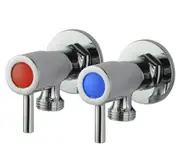 Aquaperla Pentro Chrome/Matt Black/Brushed Gold/Brushed Nickel/Gunmetal Grey Solid Brass Round Washing Machine Taps Set