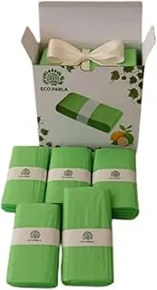 Lemon Scented Eco-Friendly 5-Pack 100% Compostable Diaper/Nappy Bin Refill Bags – Fits Tommee Tippee & Angelcare – Odour-Locking, Durable, Germ Protection (Cassette Not Included)