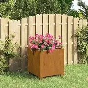 Raised Garden Bed, Elevated Planter Box Plant Container with Legs Rusty 32x30x33 cm Corten Steel