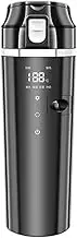 Aswalling 12V/24V Car Heating Cup Digital LCD Display Electric Kettle Portable Heated Car Kettle Stainless Steel Touch Screen Digital Display Stainless Steel Car Heated Smart Mug 500ML Heated Kettle