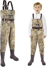 [Trudave] Chest Waders for Kids, Waterproof Youth Waders with Boot, Nylon/PVC Waders for Fishing & Hunting