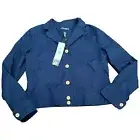 Lauren Ralph Lauren Blazer Jacket Womens Size 8 Navy Long Sleeve Button Front