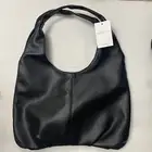 NIUEIMEE ZHOU Hobo Handbags Retro Vegan Leather Clutch Purse Tote Black 16x9.5"