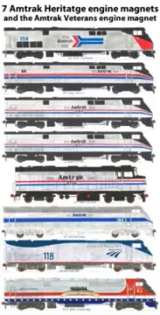 Amtrak 40th Anniversary Heritage & Amtrak Veterans magnets by Andy Fletcher